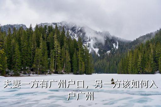 五華戶口本怎么轉廣州,夫妻一方有廣州戶口