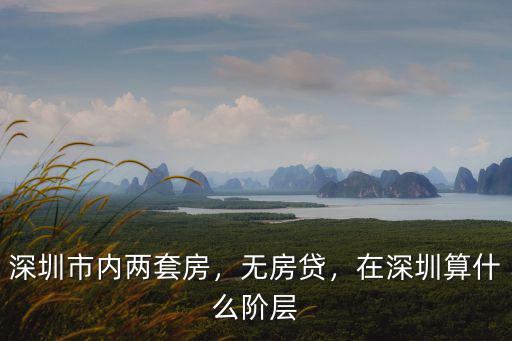 深圳市內(nèi)兩套房，無房貸，在深圳算什么階層