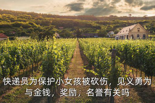 快遞員為保護小女孩被砍傷，見義勇為與金錢，獎勵，名譽有關嗎