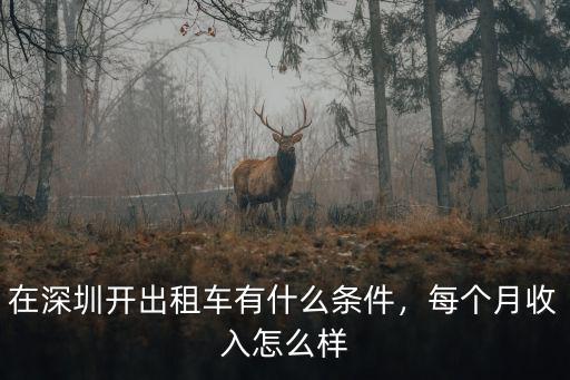 在深圳開出租車有什么條件，每個月收入怎么樣