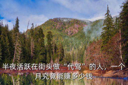 半夜活躍在街頭做“代駕”的人，一個月究竟能賺多少錢