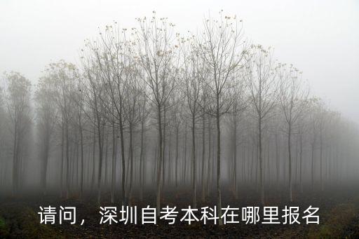 請(qǐng)問，深圳自考本科在哪里報(bào)名