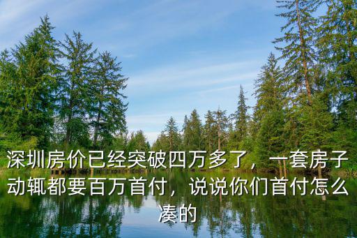 深圳房價已經突破四萬多了，一套房子動輒都要百萬首付，說說你們首付怎么湊的