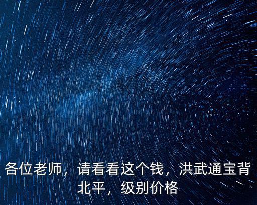 廣東省洪武通寶背豎浙二價(jià)格多少,洪武通寶背北平
