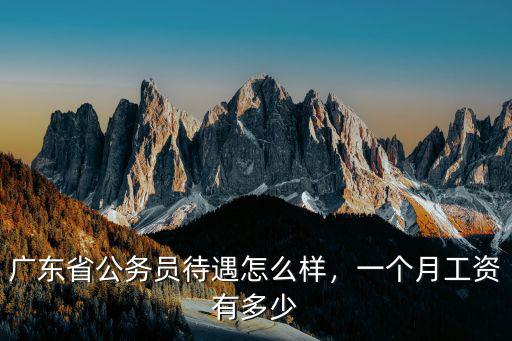 河源連平公務員一個月工資多少,廣東省公務員待遇怎么樣