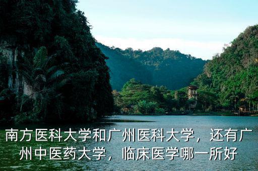 南方醫科大學和廣州醫科大學，還有廣州中醫藥大學，臨床醫學哪一所好
