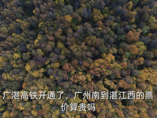 廣湛高鐵開通了，廣州南到湛江西的票價算貴嗎