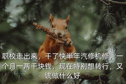 職校走出來，干了快半年汽修機修，一個月一兩千塊錢，現在特別想轉行，又該做什么好