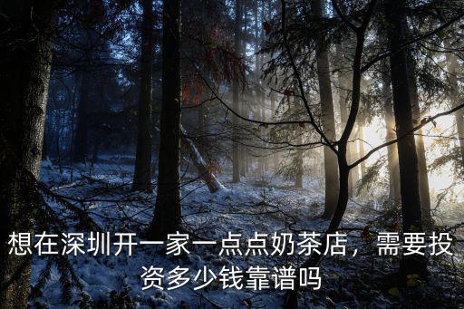 想在深圳開一家一點點奶茶店，需要投資多少錢靠譜嗎