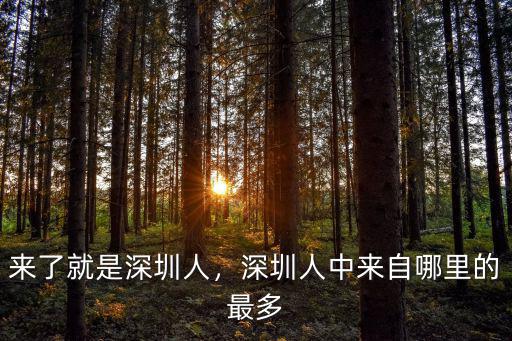 深圳的外來務工者有多少,深圳人中來自哪里的最多