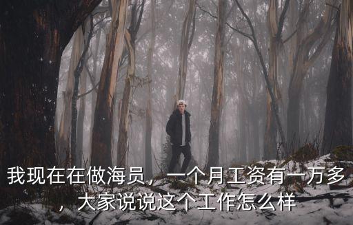 我現在在做海員，一個月工資有一萬多，大家說說這個工作怎么樣