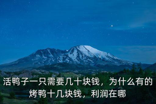 活鴨子一只需要幾十塊錢，為什么有的烤鴨十幾塊錢，利潤在哪