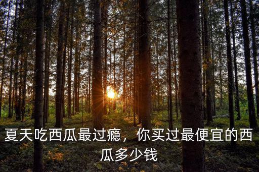 夏天吃西瓜最過癮，你買過最便宜的西瓜多少錢