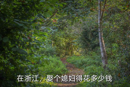 在浙江，娶個媳婦得花多少錢