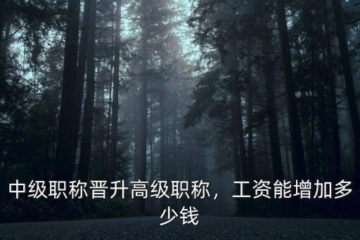 廣東中級(jí)職稱工資加多少,中級(jí)職稱晉升高級(jí)職稱