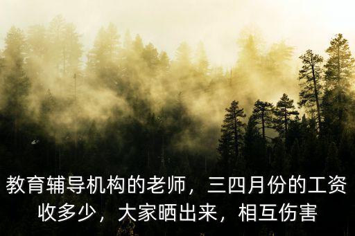 教育輔導機構的老師，三四月份的工資收多少，大家曬出來，相互傷害