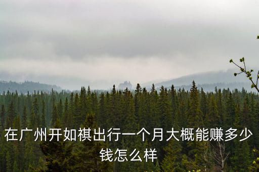 在廣州開如祺出行一個月大概能賺多少錢怎么樣