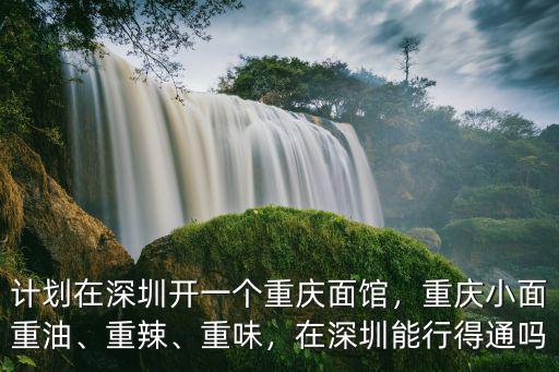 計劃在深圳開一個重慶面館，重慶小面重油、重辣、重味，在深圳能行得通嗎
