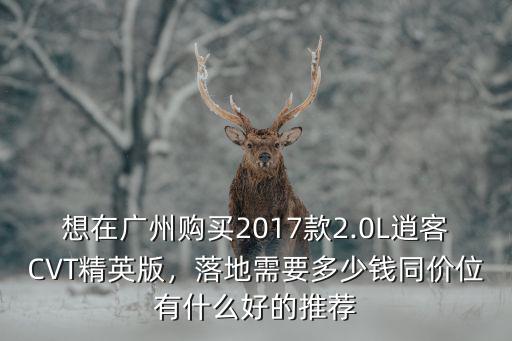 想在廣州購買2017款2.0L逍客CVT精英版，落地需要多少錢同價(jià)位有什么好的推薦