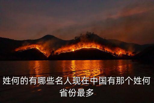 姓何的人在廣東有多少人,姓何的有哪些名人