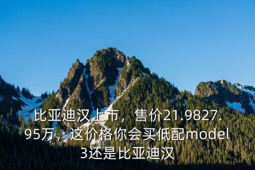 比亞迪漢上市，售價21.9827.95萬，這價格你會買低配model3還是比亞迪漢