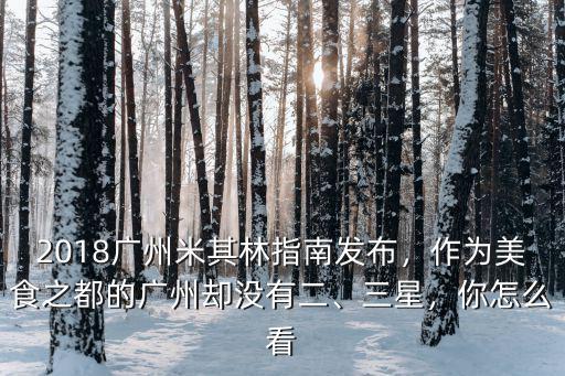 2018廣州米其林指南發(fā)布，作為美食之都的廣州卻沒有二、三星，你怎么看