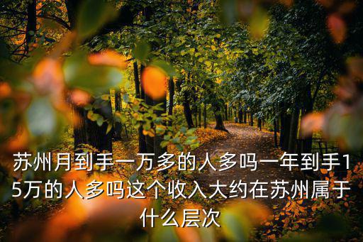 蘇州月到手一萬(wàn)多的人多嗎一年到手15萬(wàn)的人多嗎這個(gè)收入大約在蘇州屬于什么層次