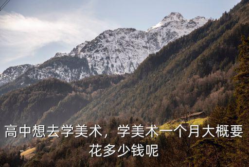 高中想去學美術，學美術一個月大概要花多少錢呢