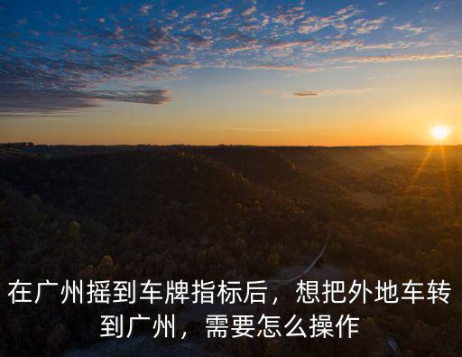 外地車牌轉廣州怎么轉,在廣州搖到車牌指標后