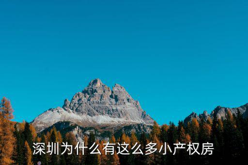 深圳為什么有這么多小產(chǎn)權(quán)房