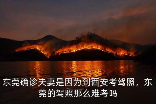 東莞確診夫妻是因?yàn)榈轿靼部捡{照，東莞的駕照那么難考嗎