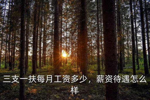 三支一扶每月工資多少，薪資待遇怎么樣
