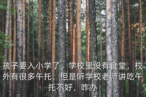 孩子要入小學了，學校里沒有食堂，校外有很多午托，但是聽學校老師講吃午托不好，咋辦