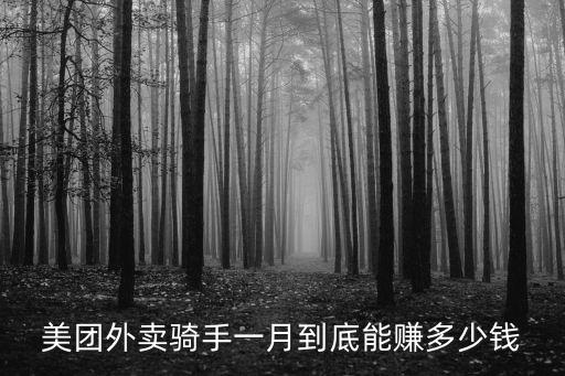 美團(tuán)外賣騎手一月到底能賺多少錢
