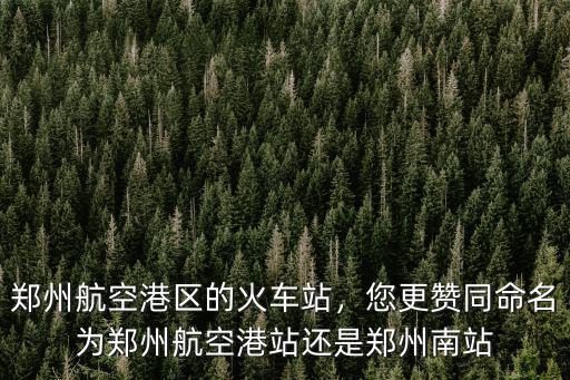鄭州航空港區的火車站，您更贊同命名為鄭州航空港站還是鄭州南站