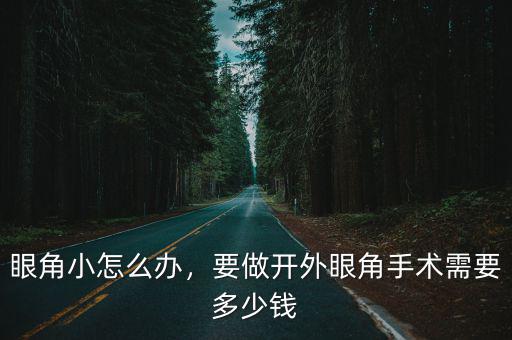 眼角小怎么辦，要做開外眼角手術需要多少錢