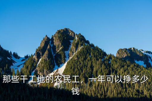 那些干工地的農民工，一年可以掙多少錢