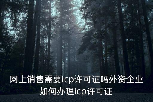 網上銷售需要icp許可證嗎外資企業如何辦理icp許可證
