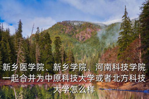 新鄉醫學院、新鄉學院、河南科技學院一起合并為中原科技大學或者北方科技大學怎么樣