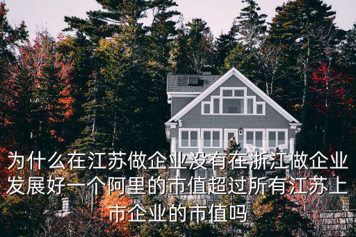 為什么在江蘇做企業沒有在浙江做企業發展好一個阿里的市值超過所有江蘇上市企業的市值嗎