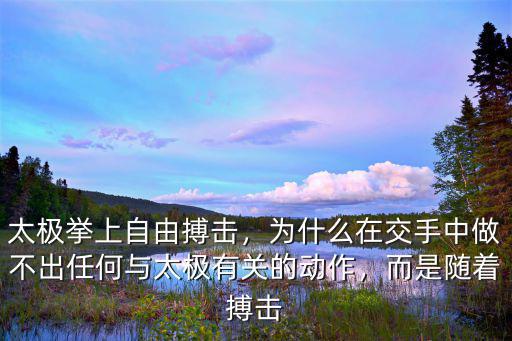 太極挙上自由搏擊，為什么在交手中做不出任何與太極有關的動作，而是隨著搏擊