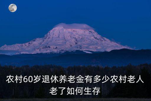 農(nóng)村60歲退休養(yǎng)老金有多少農(nóng)村老人老了如何生存