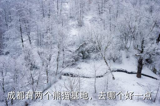 成都有兩個熊貓基地，去哪個好一點