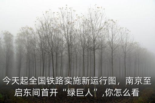 今天起全國鐵路實施新運行圖，南京至啟東間首開“綠巨人”,你怎么看