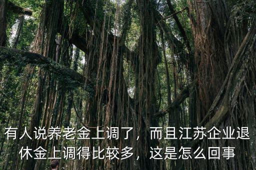 有人說養老金上調了，而且江蘇企業退休金上調得比較多，這是怎么回事