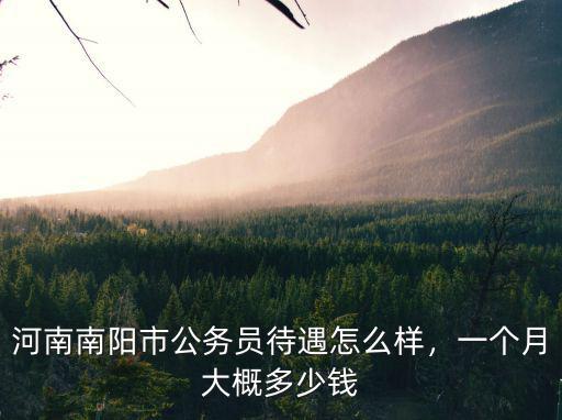 河南南陽市公務(wù)員待遇怎么樣，一個月大概多少錢