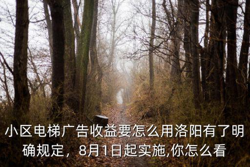 小區電梯廣告收益要怎么用洛陽有了明確規定，8月1日起實施,你怎么看