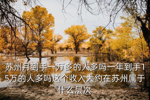 蘇州的多少人,蘇州月到手一萬多的人多嗎