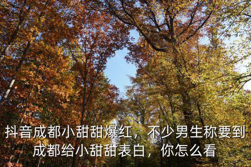 抖音成都小甜甜爆紅，不少男生稱要到成都給小甜甜表白，你怎么看