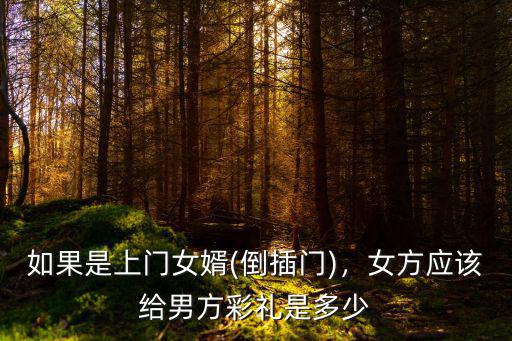 揚(yáng)州上門女婿要多少錢,如果是上門女婿